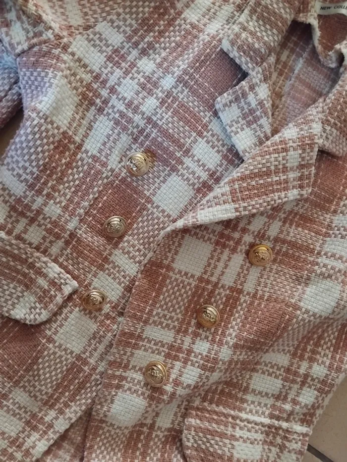 Blazer à carreaux rose et blanc - photo numéro 5
