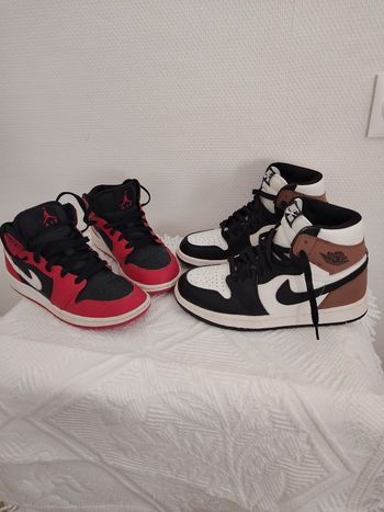 PACK 2 PAIRES JORDAN 1 (Mocha & Bred) - Tailles 36.5 & 37