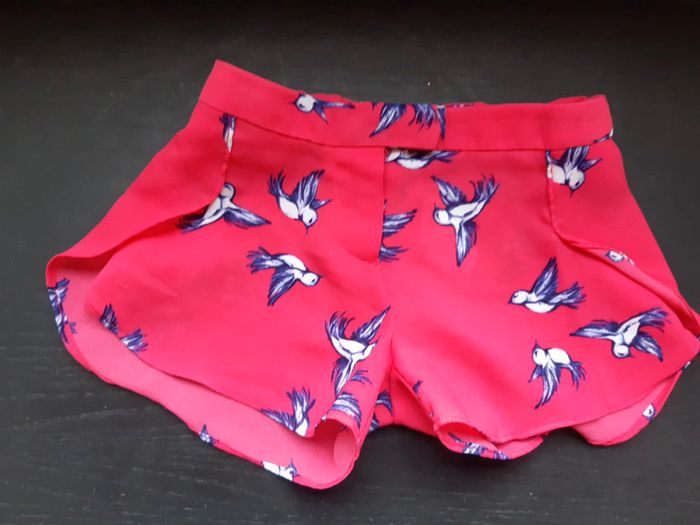 Short été Lili gaufrette 2 ans rose oiseau
