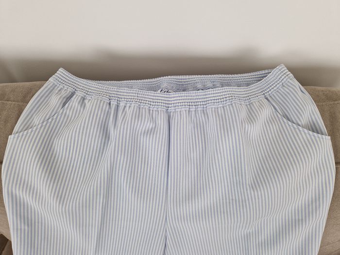 Pantalon blanc rayé bleu Edmée Collection - photo numéro 3