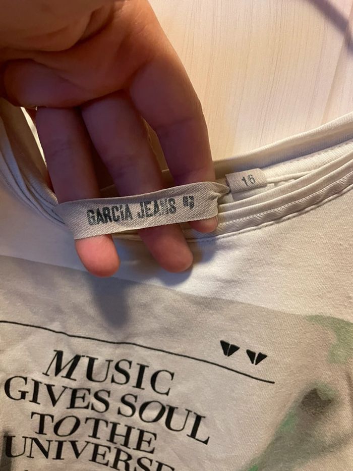T shirt blanc Garcia jeans taille 16 ans - photo numéro 4