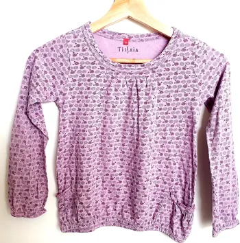 Joli t-shirt manches longues fille – Tissaia – 6 ans 🌸💜
