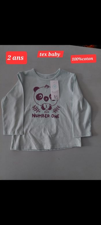 Haut écrit number one fille 24mois 