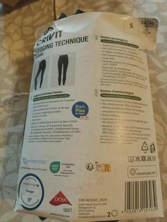 Legging technique femme taille 34 36 S - photo numéro 2