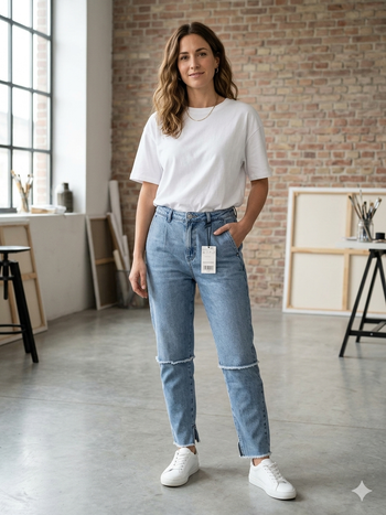jean bleu clair 2 superpositions taille 38 MNG neuf étiqueté
