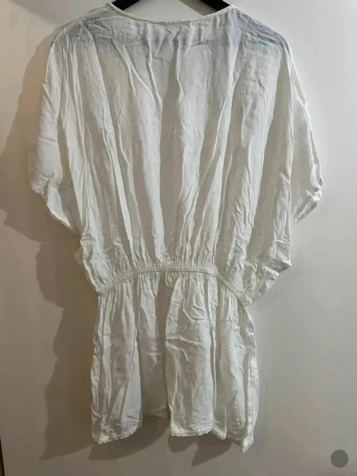Kimono blanc / paréos blanc pour plage taille M - photo numéro 5