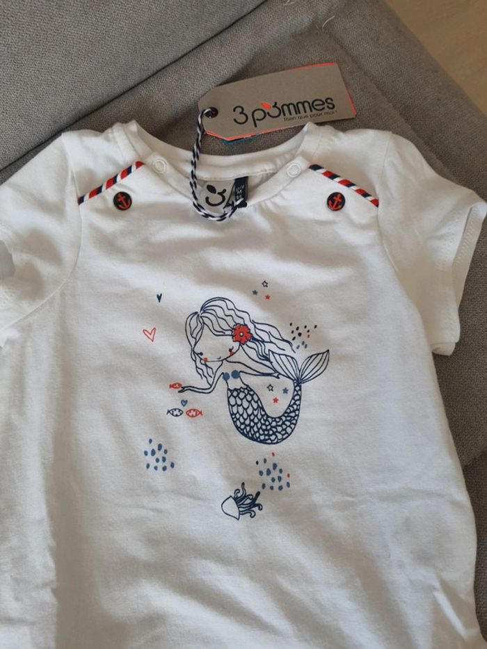Robe 3 Pommes motif sirène taille 18 mous neuf avec étiquettes - photo numéro 2