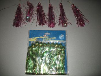 LOT DE 6 PAMPILLES ROSE ET 6 PAMPILLES VERTE FILS - NOËL - n°13