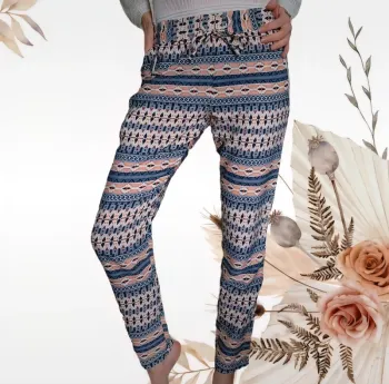 Pantalon fluide motifs ethniques / géométriques