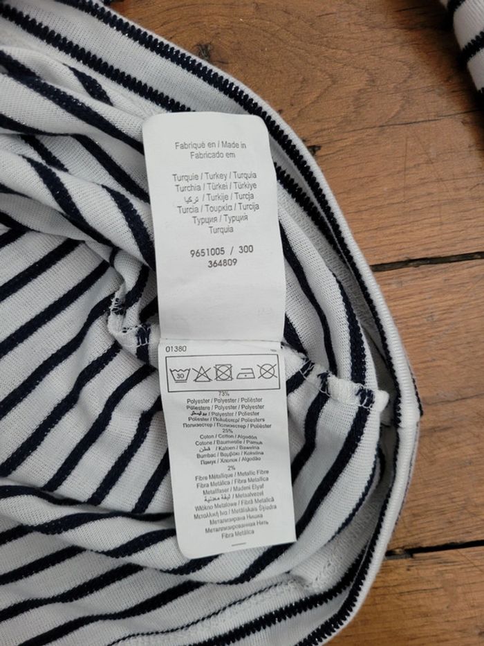 T-shirts marinière manches 3/4 - Cache Cache - Taille 1 - Sequins et détails argentés - photo numéro 6