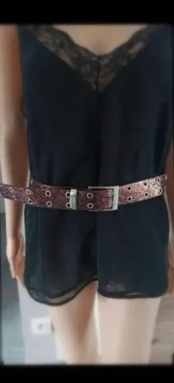 Ceinture marron brillante 105 cm