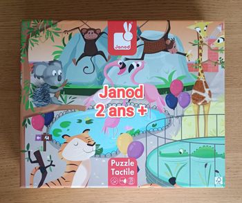 Puzzle géant tactile Janod "Journée au zoo" 20 pièces 2 ans