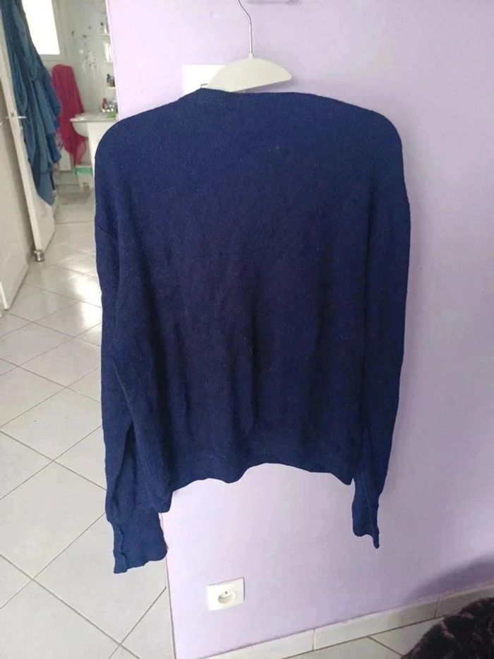 Pull Lacoste col V logo brodé vert taille XL - photo numéro 4
