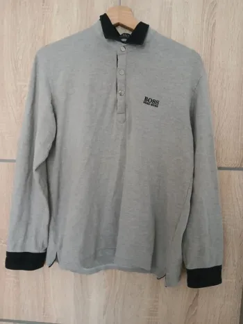 Polo Hugo boss gris et noir M