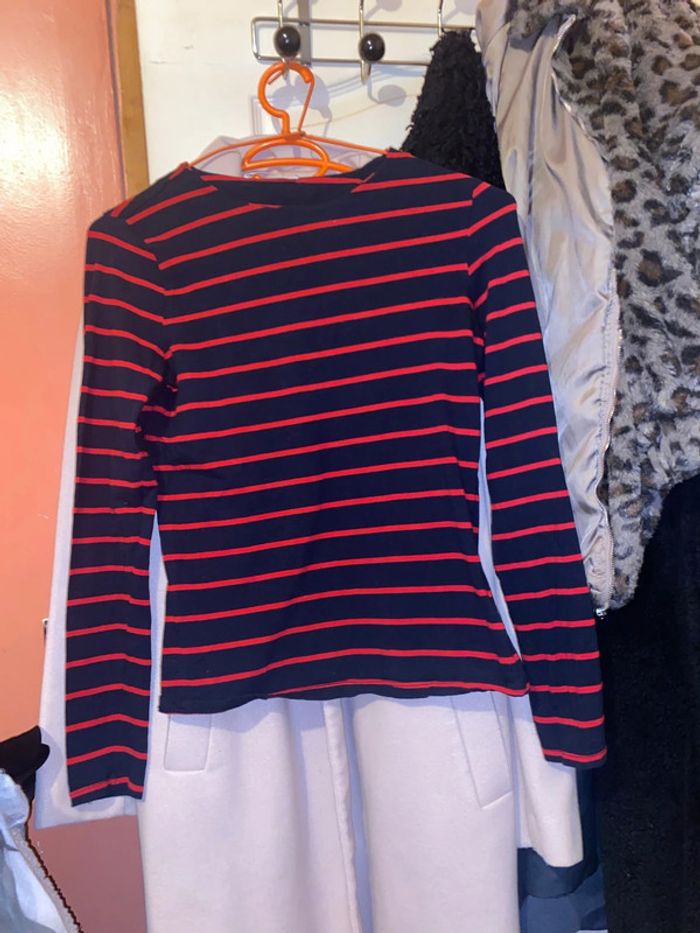 T shirt manche longue marinière