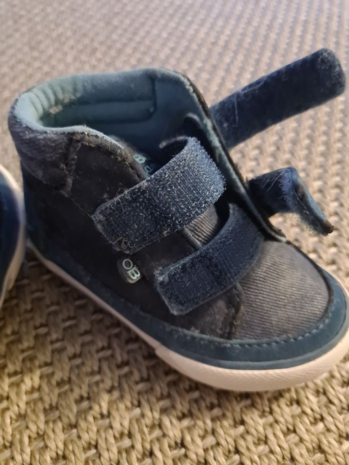 Chaussures montantes tissu à scratchs bleu - T 22 - photo numéro 7