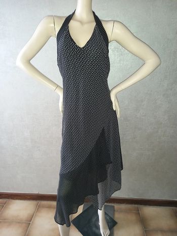 robe longue dos nu noire et blanche taille 42