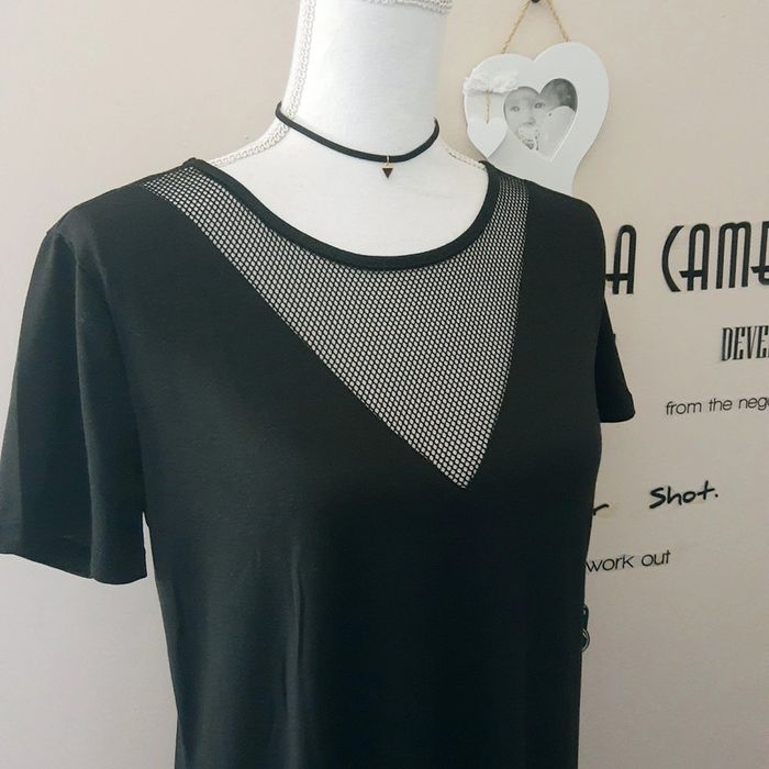 Robe de soirée chic col résille noire comme neuve - photo numéro 3