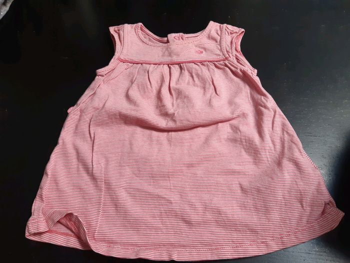Robe bébé fille 3 mois obaibi rayé rose blanc marinière