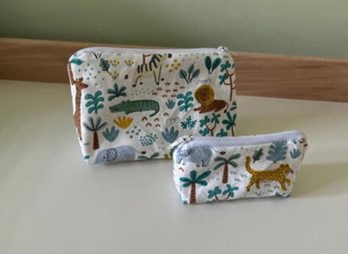 Ensemble de pochettes /trousses thème savane