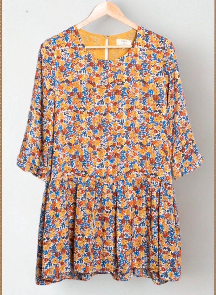 Robe fleurie jaune SAAJ Paris Taille 36