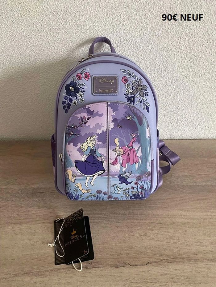 Disney Loungefly Sac à dos Princesses Belle au bois dormant 65th anniversaire Aurore Prince Fées