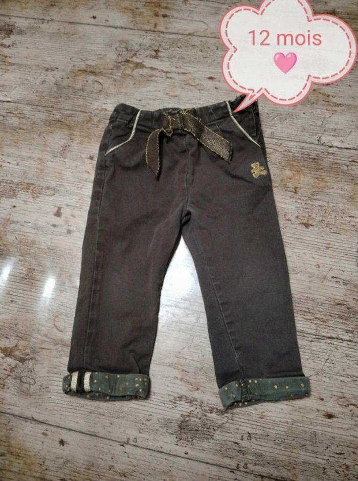 Joli pantalon jeans fille 12 mois Lulu Castagnette