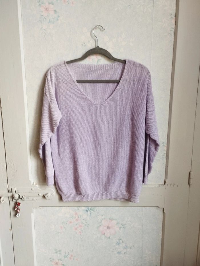 Pull fin mauve taille L