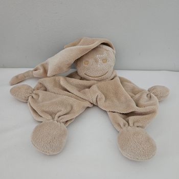 Doudou domiva lutin beige marron 