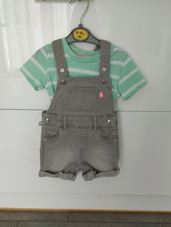 Ensemble été short salopette t-shirt