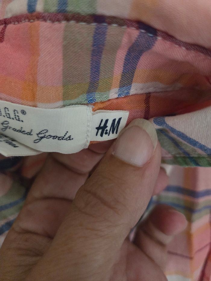 Chemise à carreaux H&M 100% Coton - Taille 44 - photo numéro 4