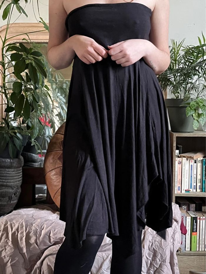 Robe jupe (2en1) asymétrique et fluide - noire - photo numéro 12