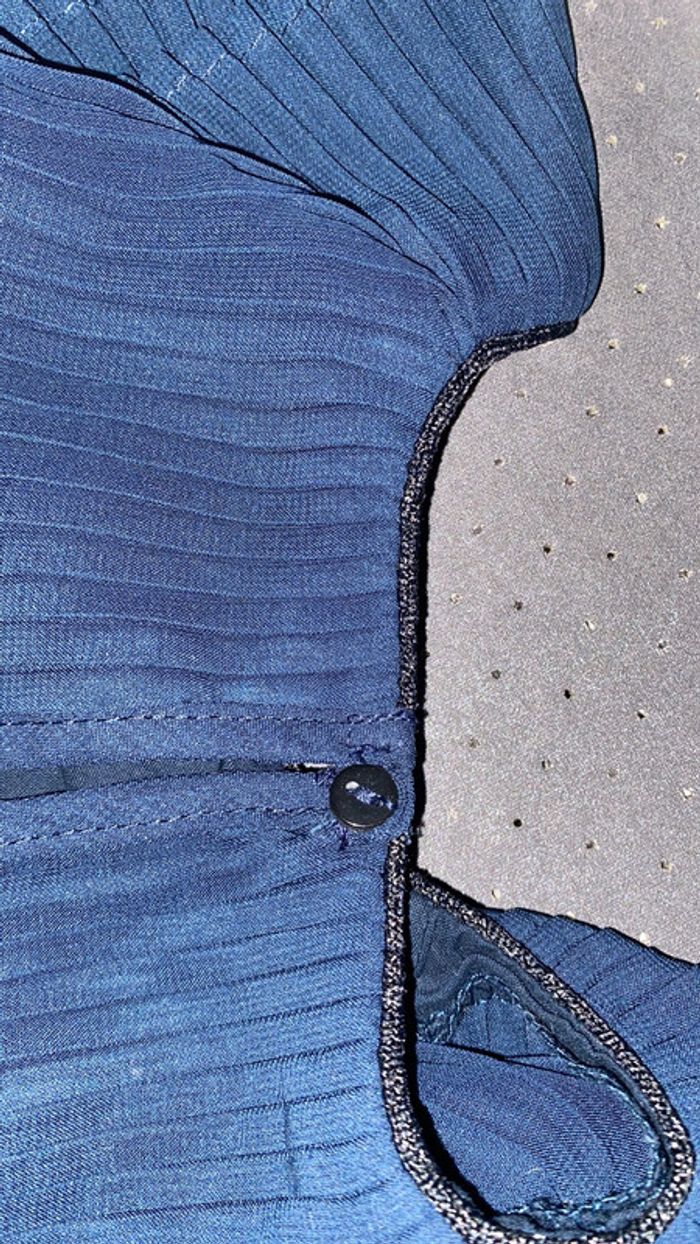 Robe bleu marine plissée doublée 6 mois /8kgs kiabi - photo numéro 5