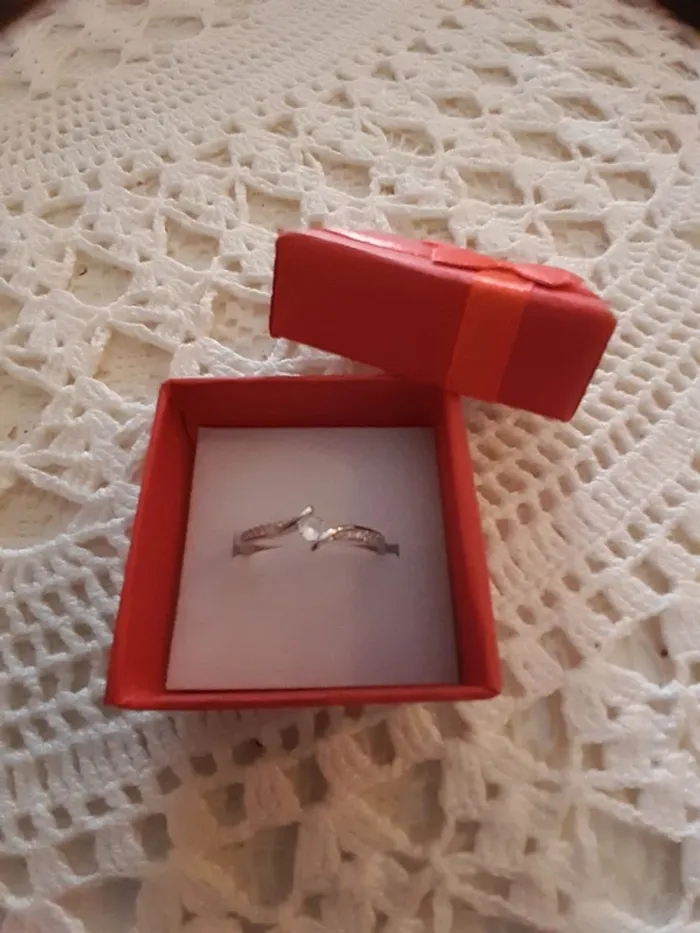 Bague fine, argent 925, avec zirconium et strass, taille 52 - photo numéro 3