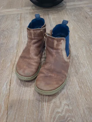 Bottines cuir marron fille 31 Okaidi