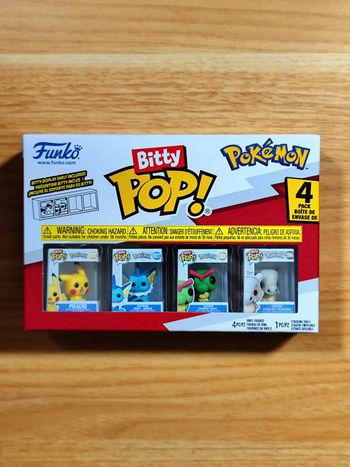 Boîte 4 Bitty Pop! - Pikachu, Aquali, Chenipan, Osselait (Pokémon)