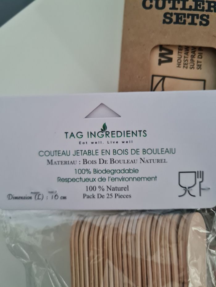 Lot de couverts jetables en bois - photo numéro 2