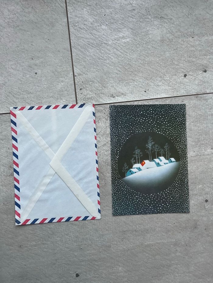 Papier postal avec enveloppe par avion village - photo numéro 2