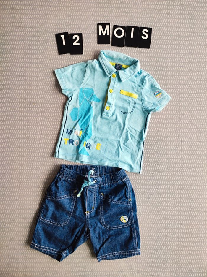 Ensemble polo et short été garçon 12 mois – Terre de Marins