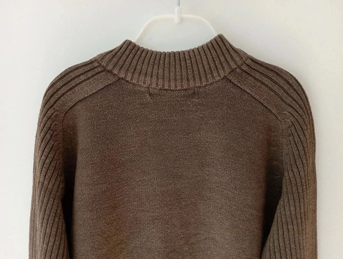 Pull zippé en maille vert kaki Tex 4-5 ans - photo numéro 6