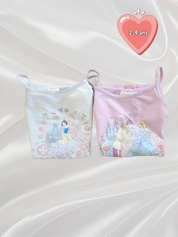 Lot de 2 maillots de corps à bretelles fille 24 mois