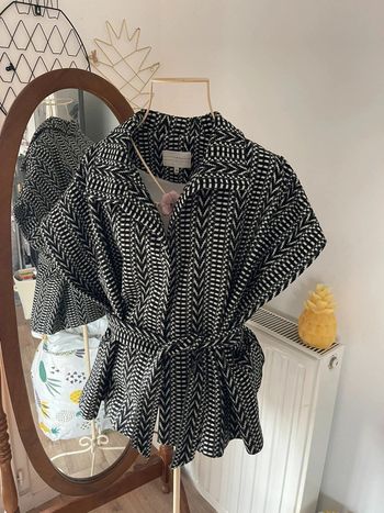 🍍 Kimono Cape noir et blanc 40