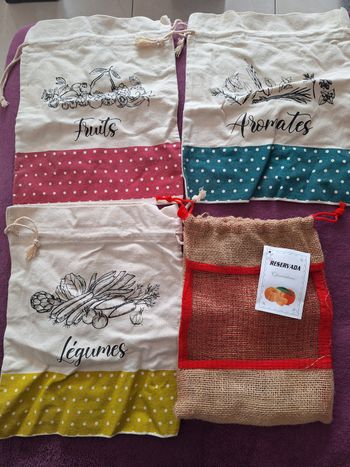 Lot de 4 sacs en tissus