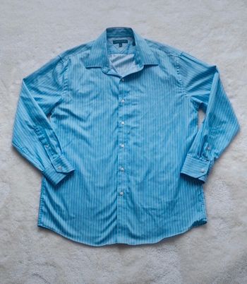 Chemise manches longues bleu clair à rayures Tommy Hilfiger XXL