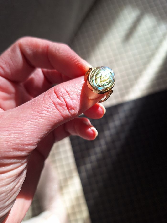 Bague labradorite forme scarabée - photo numéro 5