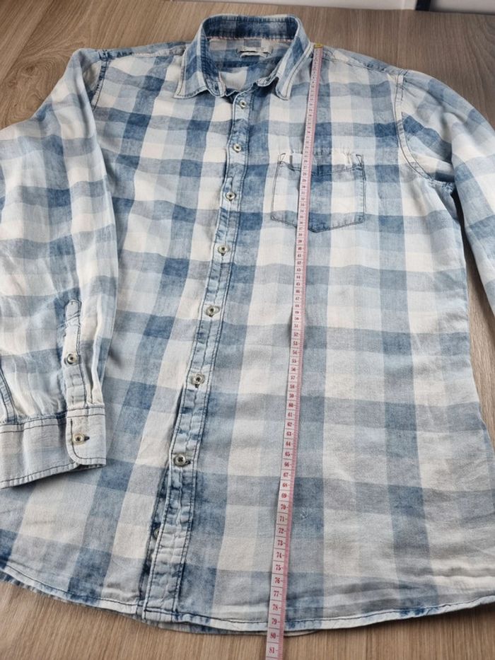 Chemise à rayures bleu et blanc Celio Taille L - photo numéro 4