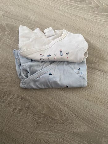 Lot 2 bodies body absorba manche longue motif bateau