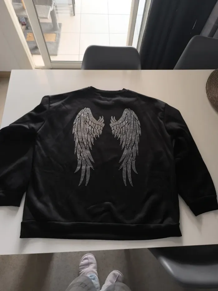 Sweat noir aimes d ange - photo numéro 2