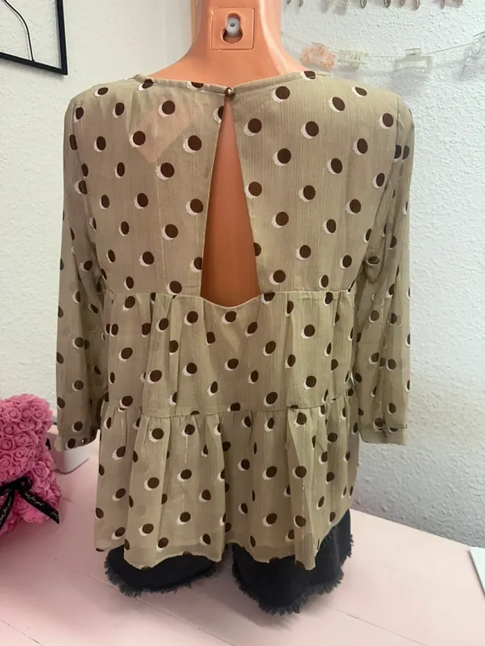 Blouse à pois Charlior taille M - photo numéro 3