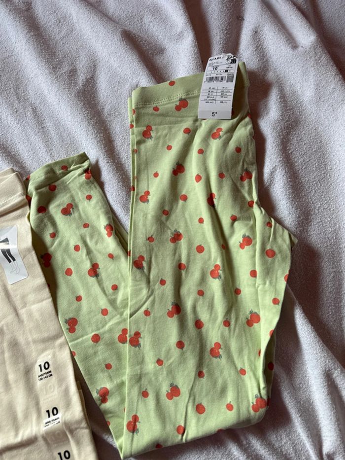 Lot de 2 leggings taille 10 ans neuf avec étiquette - photo numéro 2